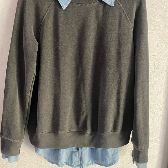 NSF Charcoal Sweatshirt with Light Blue Collar - Picture 2 of 4